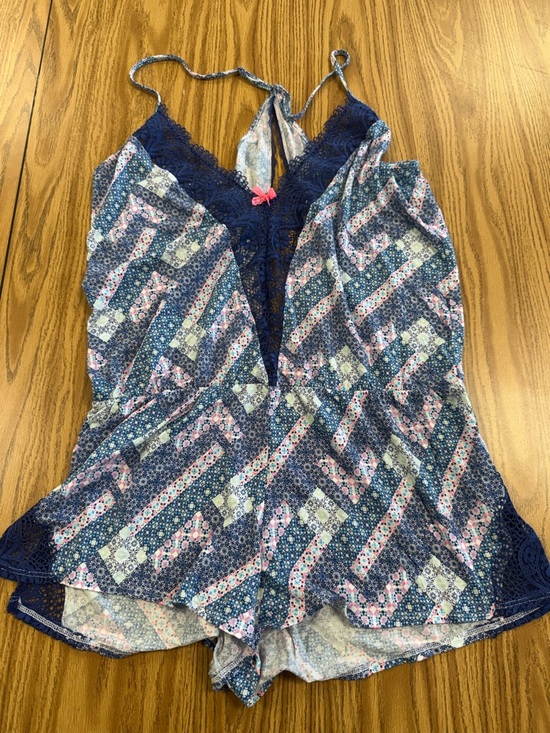 Victoria's Secret Other - NWT Victoria’s Secret Navy‎ Floral Lace-Trim Cami Romper Teddy